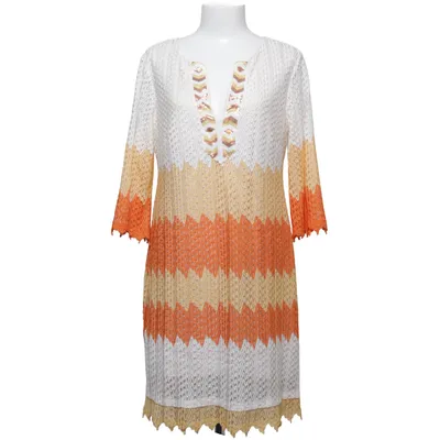 Kjole (Hvid, Gul, Orange) fra Ana Alcazar Elastan, Polyester