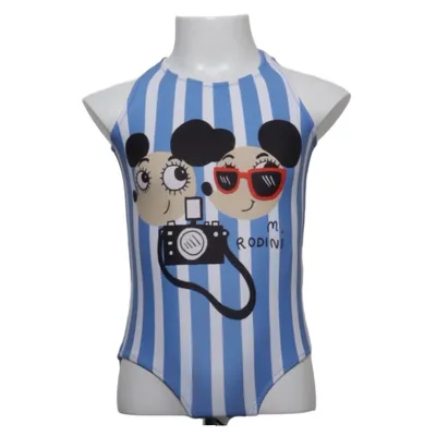 Badpak (Blauw, Wit) van Mini Rodini Elastaan, Polyamide