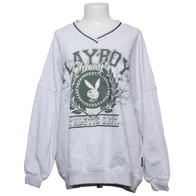 Sweatshirt (Gris) de Playboy x Missguided Coton, Polyester