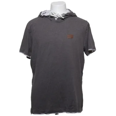 Kurzärmeliger Hoodie (Grau, Weiß) von Much More Baumwolle, Polyester
