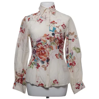 Shirt (Beige, Multicolored) from Massimo Dutti Woman Cotton, Silk