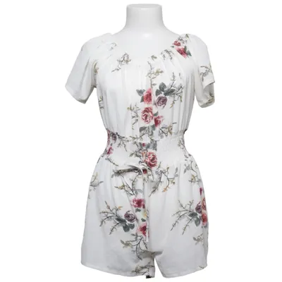 Jumpsuit (White, Multicolored) from Romwe Cotton, Polyester
