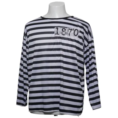 T-shirt à manches longues (Noir, Blanc) de Smiffy's Polyester