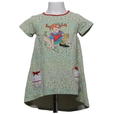 Kjole (Grøn, Flerfarvet) fra Pippi Bomuld, Elastan
