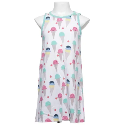 Klänning (Vit, Flerfärgad) från Geggamoja Bambu, Elastan, Ekologisk bomull