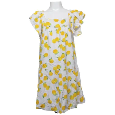 Jurk (Wit, Geel) van H&M Viscose, Katoen