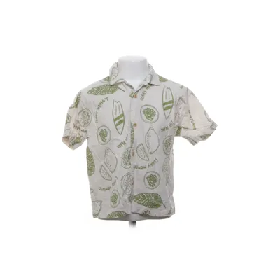 Kortärmad skjorta (Vit, Grön) från Zara Bambu, Bomull, Linne