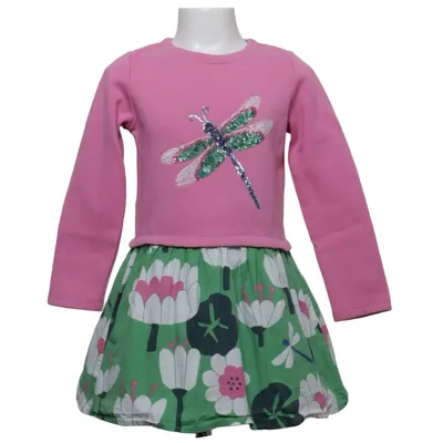Kjole (Pink, Grøn, Hvid) fra Mini Boden Bomuld, Polyester