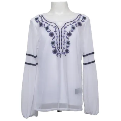 Blus (Vit, Blå) från Amy Byer Elastan, Polyester