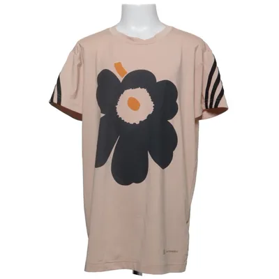 T-shirt (Beige, Schwarz) von Adidas x Marimekko Elasthan, Recyceltes Polyester