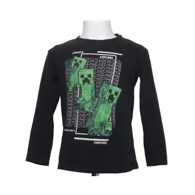 Långärmad t-shirt (Svart, Grön) från Minecraft Bomull