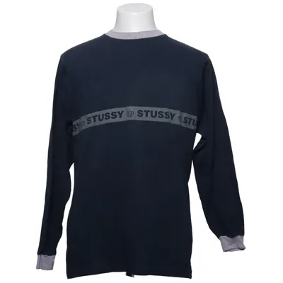 T-shirt à manches longues (Bleu, Gris) de Stüssy Coton
