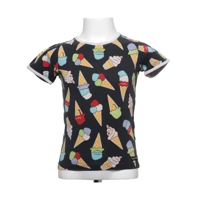 T-shirt (Svart, Flerfärgad) från Villervalla Bomull, Elastan