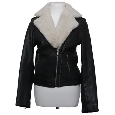 Shearling jas (Biker497) van Goosecraft Katoen, Leer, Polyester