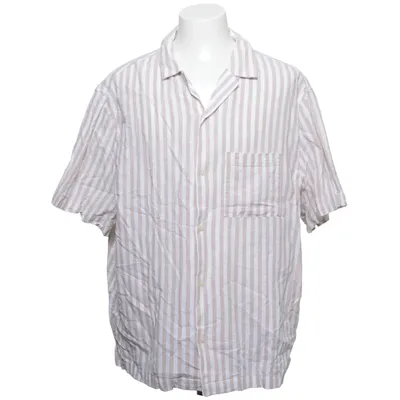 Short sleeve shirt (Beige, White) from H&M Linen, Cotton