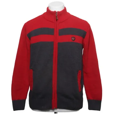 Cardigan (Red, Gray) from Felix Hardy Acrylic, Polyamide