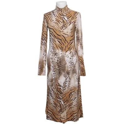 Jurk (Bruin, Zwart, Wit) van Nice Connection Viscose, Elastaan