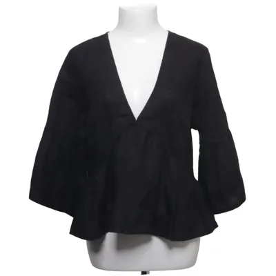 Wikkelblouse (Zwart) van Reserved Linnen