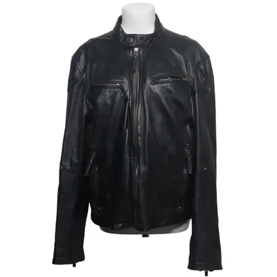 Leather jacket (Black) from Gipsy Cotton, Leather, Polyester