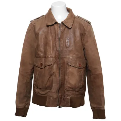 Läderjacka (Brun) från Zara Man Skinn, Polyester