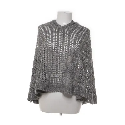 Poncho (Gray, Gold) from Laura Torelli Acrylic, Metallic fiber, Polyester