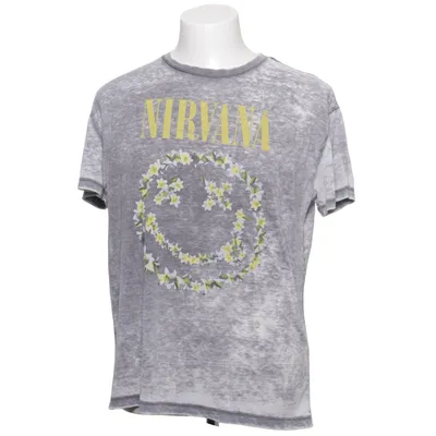 T-shirt (Gris, Jaune, Blanc) de Nirvana Coton, Polyester