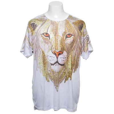 T-shirt (Wit, Goud, Meerkleurig) van Mega Park Polyester