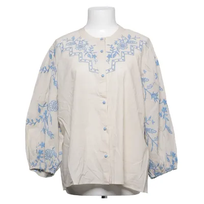 Blouse (Beige, Blauw) van Black Colour Katoen