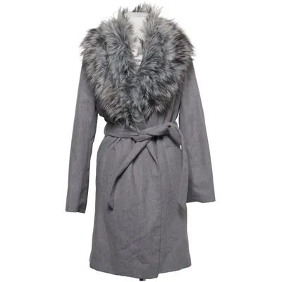 Coat (Gray) from Papaya Acrylic, Polyamide, Polyester, Wool