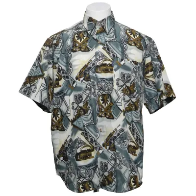 Kurzarmhemd (Grau, Beige, Mehrfarbig) von Henry Baumwolle, Polyester
