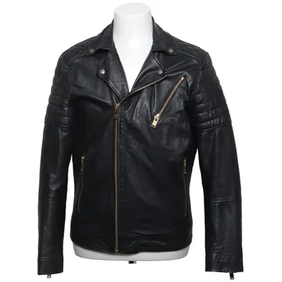 Bikerjack (Zwart) van Selected Homme Leer, Polyester