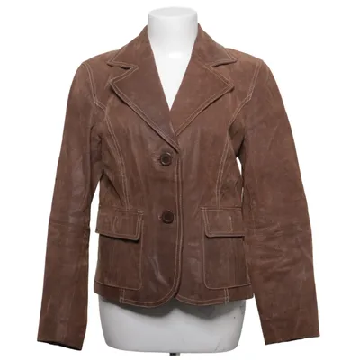 Leren blazer (Bruin) van Michele Boyard Katoen, Leer, Polyester