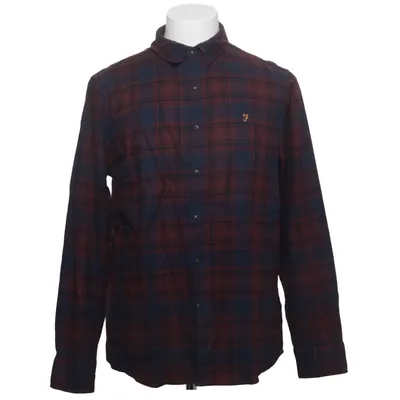 Flanellen overhemd (Rood, Blauw) van Farah Katoen