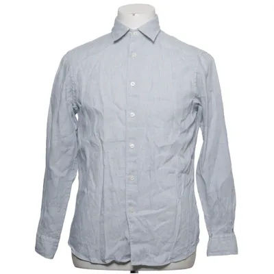 Shirt (Blauw, Wit) van Uniqlo Linnen