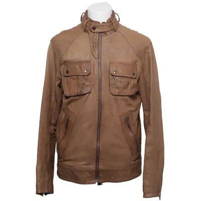 Læderjakke (Brun) fra Premium by Jack & Jones Læder, Polyester