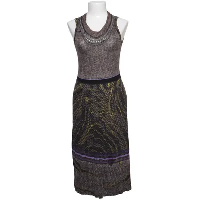 Dress (Brown, Multicolored) from Oui Moments Silk, Viscose