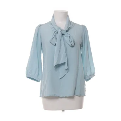 Pussy bow blouse (Blue) from Greta Silk