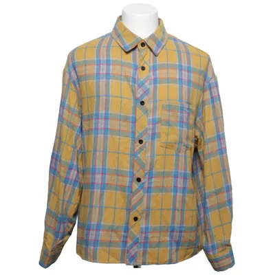 Flanellskjorta (Gul, Blå, Grå) Bomull, Polyester, Viskos