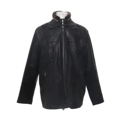 Leather jacket (Black, Gray) from Saki Polyester, Viscose, Leather
