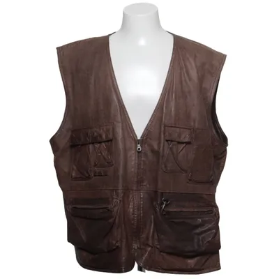Leren vest (Bruin) van Trapper Acetaat, Leer, Polyamide