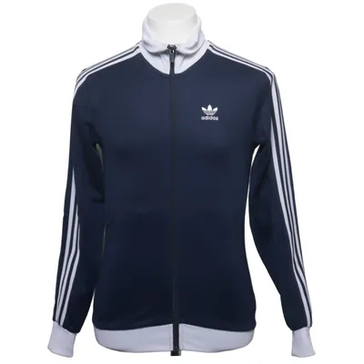 Træningsjakke (Blå, Hvid) fra Adidas Originals Bomuld, Elastan, Genanvendt polyester