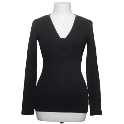 Wrap blouse (Black) from H&M Mama Cotton, Elastane