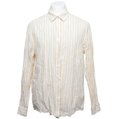 Shirt (Beige, White) from H&M Cotton, Linen