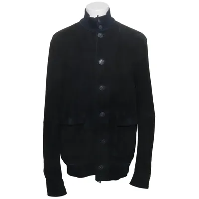 Leather jacket (Black) from Etro Cotton, Elastane, Leather