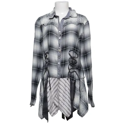 Blouse (Gray, Black, White) from Piro Cotton, Polyester