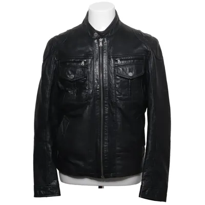 Leather jacket (Black) from Gipsy Cotton, Leather, Polyester