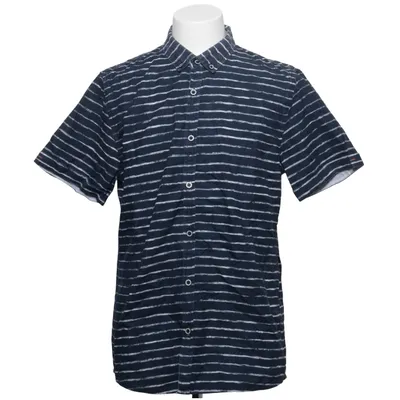 Short sleeve shirt (Blue, White) from Jean Pascale Cotton