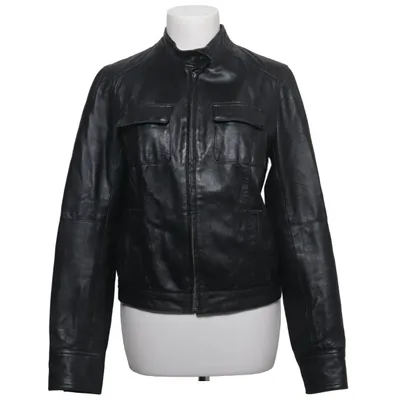 Veste en cuir (Noir) de Mango Coton, Cuir