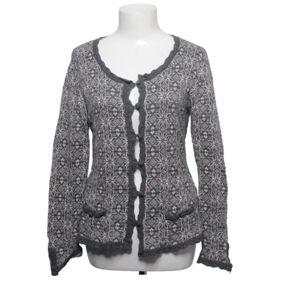 Strickjacke (Grau, Weiß) von Rabalder Angora, Baumwolle, Nylon, Viskose