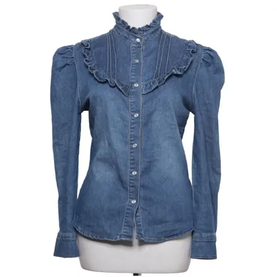Denim blouse (Blauw) van Estee Brown Katoen, Elastaan, Polyester